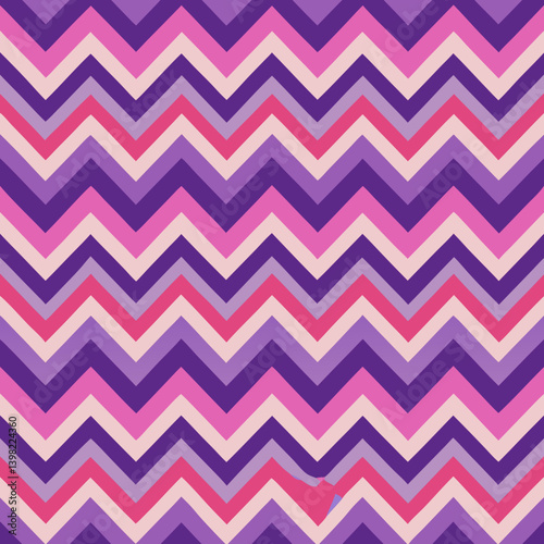 Seamless Chevron Zigzag Pattern in Pink and Purple Tones
