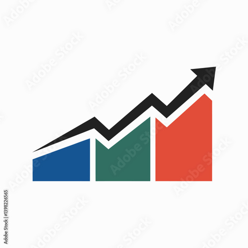 Business Strategy Growth Chart with Upward Arrow