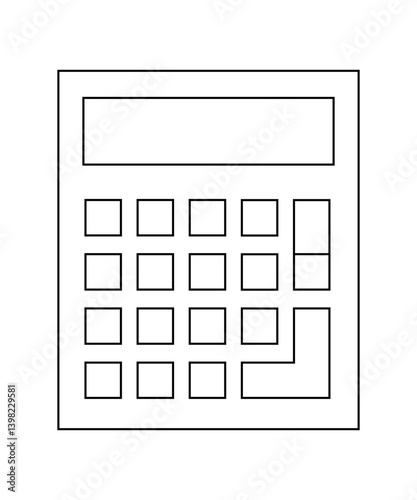 Calculator icon with thin outline