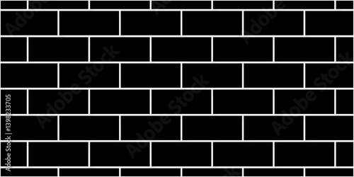 Pavement urban floor rock close up seamless mosaic stone concrete wall surface tiles. subway vector block rock black brick wall texture background.	