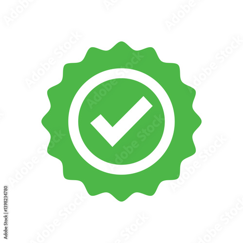 Approval check medal icon. Certified medal. Quality Badge. Vector illustration