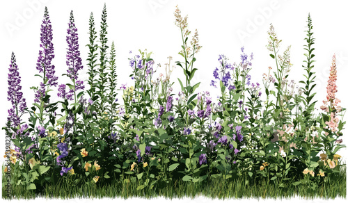 Vector Wildflower bloom cut out plants nature png file, isolated wildflower blossoms, transparent wildflower design, nature plants background, spring wildflower illustration
