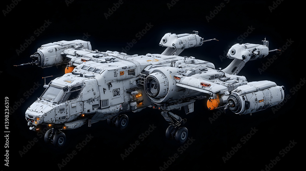 Fototapeta premium Pixel Art Spaceship Design