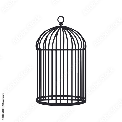 Bird cage, vector, transparent background