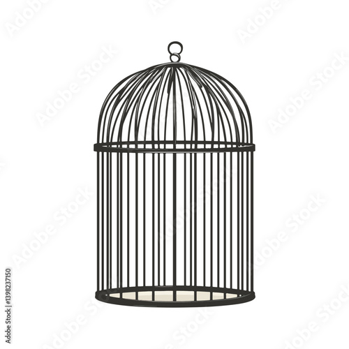 Bird cage, vector, transparent background
