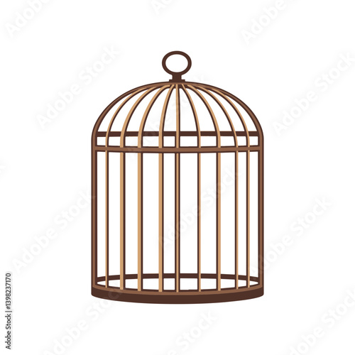 Bird cage, vector, transparent background