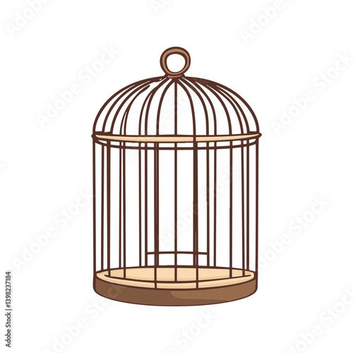 Bird cage, vector, transparent background