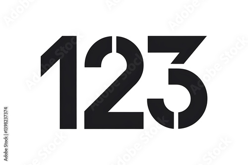 A Bold, Stylized Representation of the Numbers One, Two, and Three photo