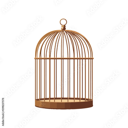 Bird cage, vector, transparent background