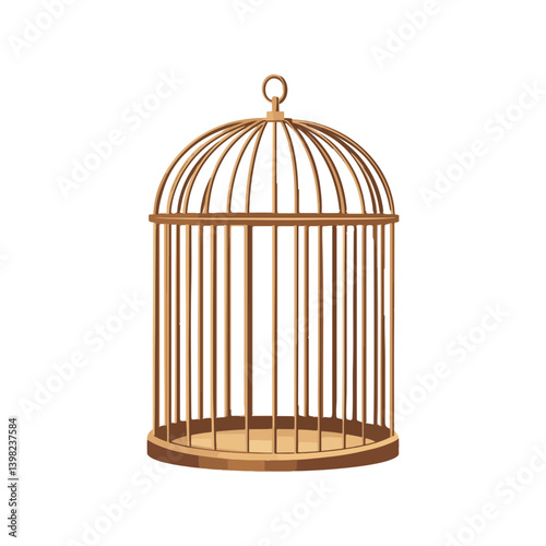Bird cage, vector, transparent background