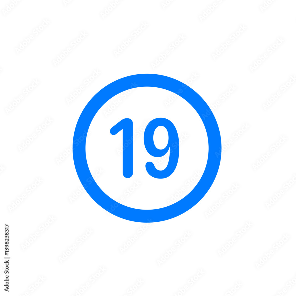 Number 19 Circle Icon Number 19 Circle Icon