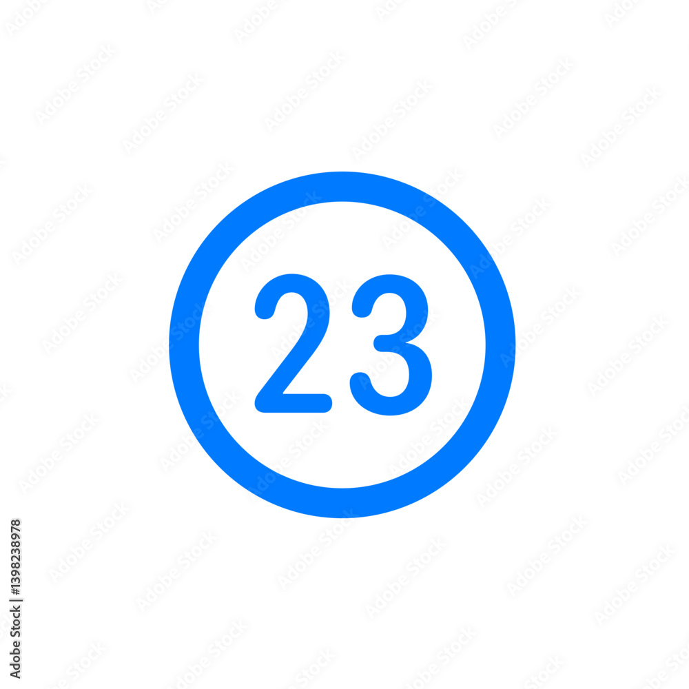 Number 23 Circle Icon Number 23 Circle Icon