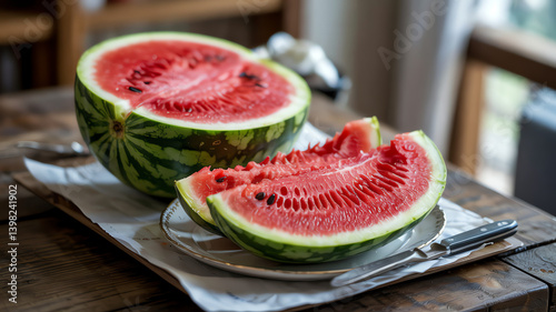 Sliced watermelon