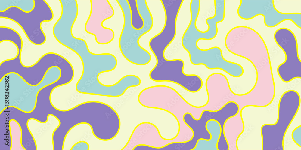 Fototapeta premium Papercut multi layers 3D color texture vector background. Abstract topography concept design or flowing liquid illustration for website template. Smooth origami art shape paper cut