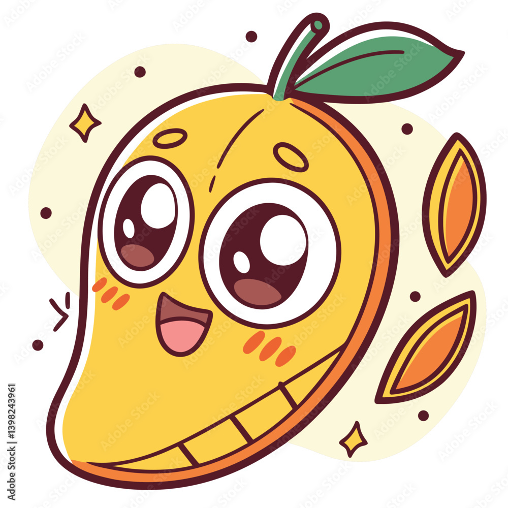 Obraz premium cartoon apple with a smile