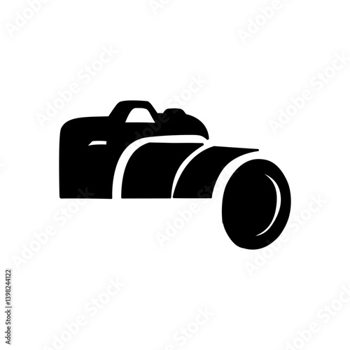 camera vector line art, hand drawn illustration 