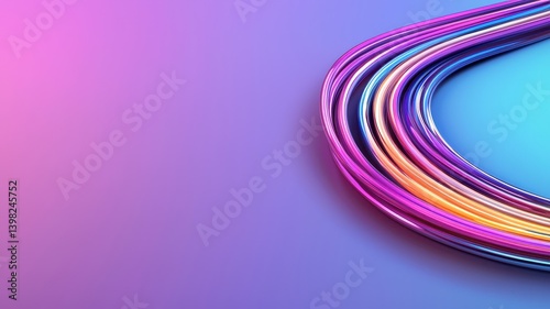 Power cables with high flexibility. Abstract colorful lines on a gradient background create a dynamic visual effect.