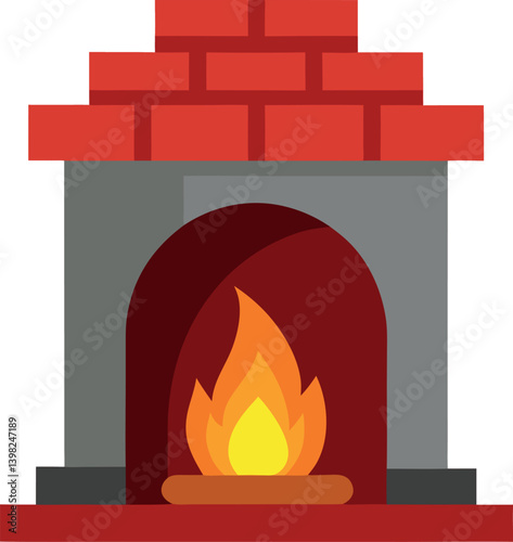 fireplace with fire