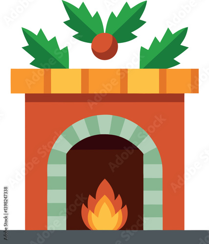 fireplace with christmas decorations