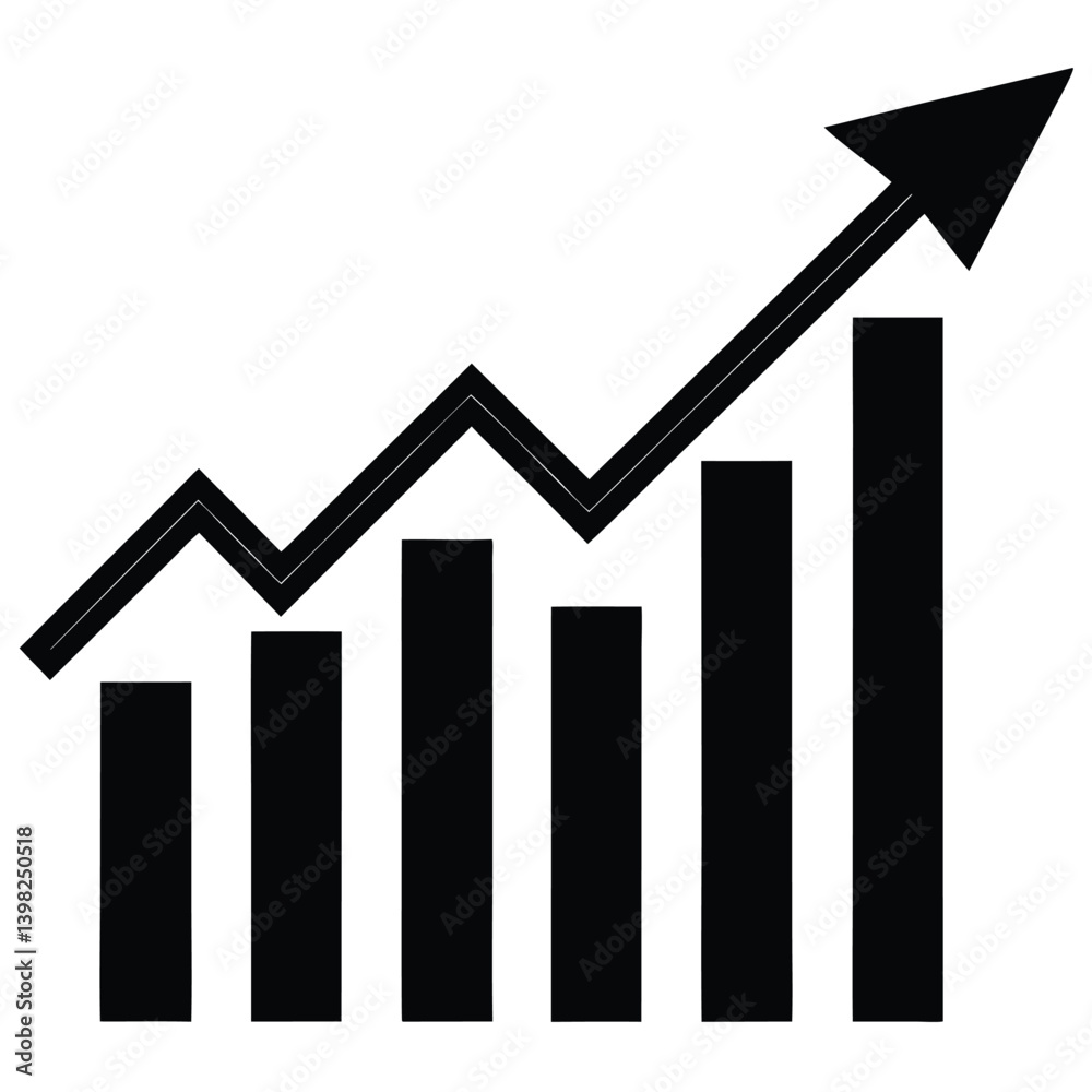 A simple, bold graphic representing an upward-trending graph. A simple, bold graphic representing an upward-trending graph.
