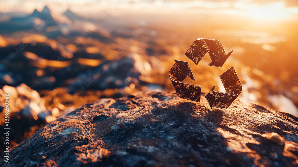 Recycle sign with Environmental concept. Recycling mark Mobius loop. Concept of ecology, sustainable development, zero waste and environmental protection