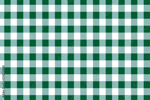 green gingham fabric texture, square green pattern design, fabric texture green illustration vector,	