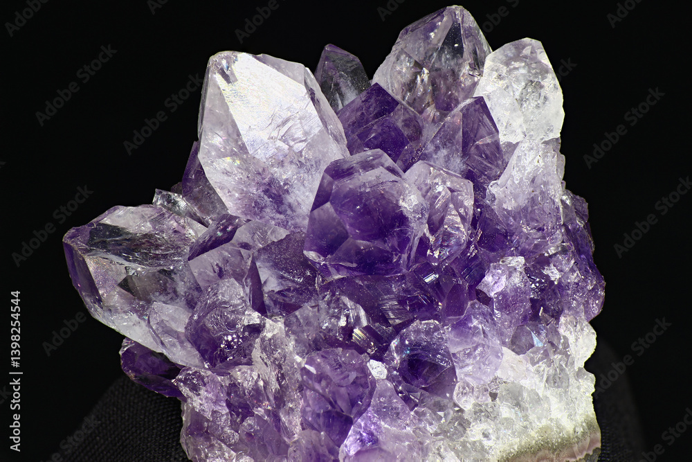 Fototapeta premium Bright beautiful amethyst druse on a dark background
