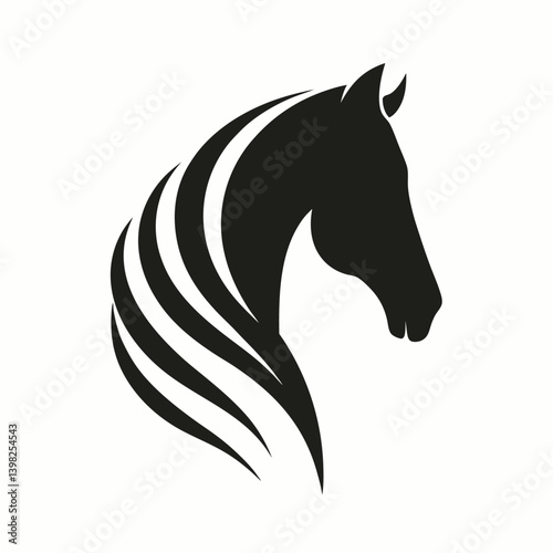 Black horse head silhouette vector icon animal symbol