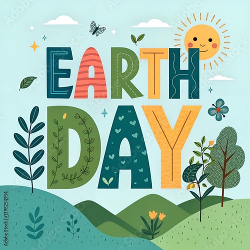 Celebrate Earth Day A Colorful Illustration of Nature's Beauty