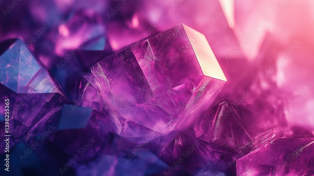 Sharp-edged amethyst crystal cluster sparkles with geometry and vivid purple hue Sharp-edged amethyst crystal cluster sparkles with geometry and vivid purple hue