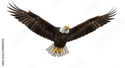 Isolated american eagle flying