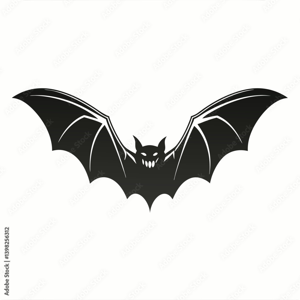 Fototapeta premium Bats like Halloween symbols are a wet-weather icon with a blue sky pattern