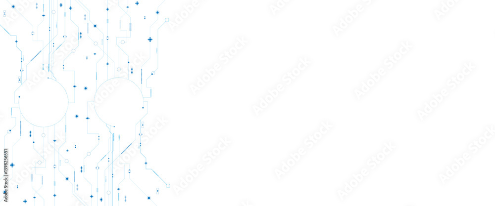 Obraz premium Vector design motherboard or circuit board on white background. Technology blue circuit diagram concept.