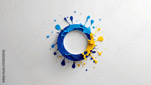Vibrant abstract circle logo with paint splashes