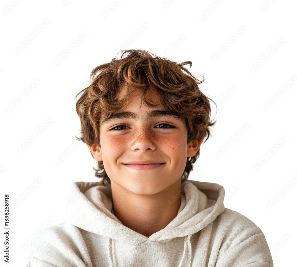 Joyful young boy smiling portrait bright atmosphere view. Isolated on transparent background, png. Joyful young boy smiling portrait bright atmosphere view. Isolated on transparent background, png.