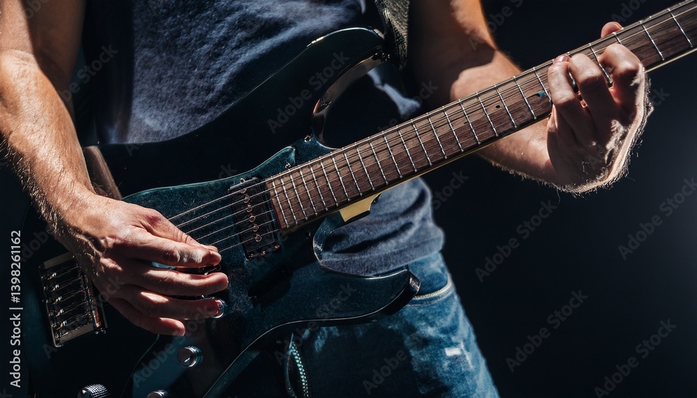 Fototapeta premium A person playing an electric guitar
