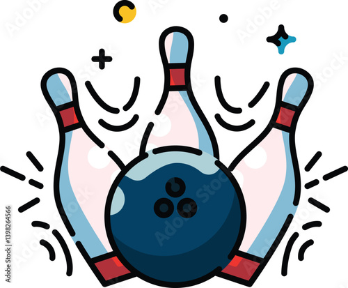 Bowling Ball Hitting the Pins
