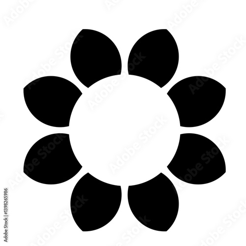 A black sunflower vector symbol