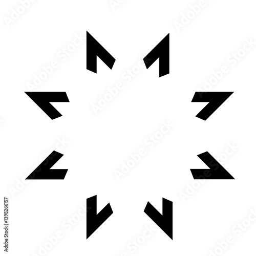 A black, eight-point star vector logo
