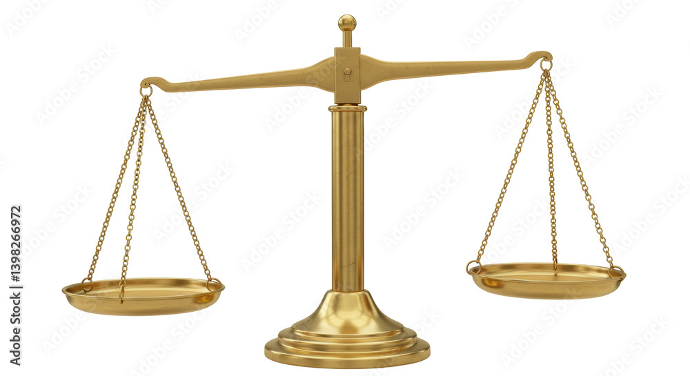 Isolated golden scales of justice Isolated golden scales of justice