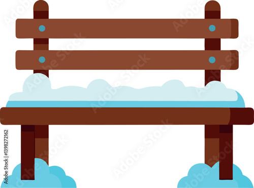 wooden bench in winter