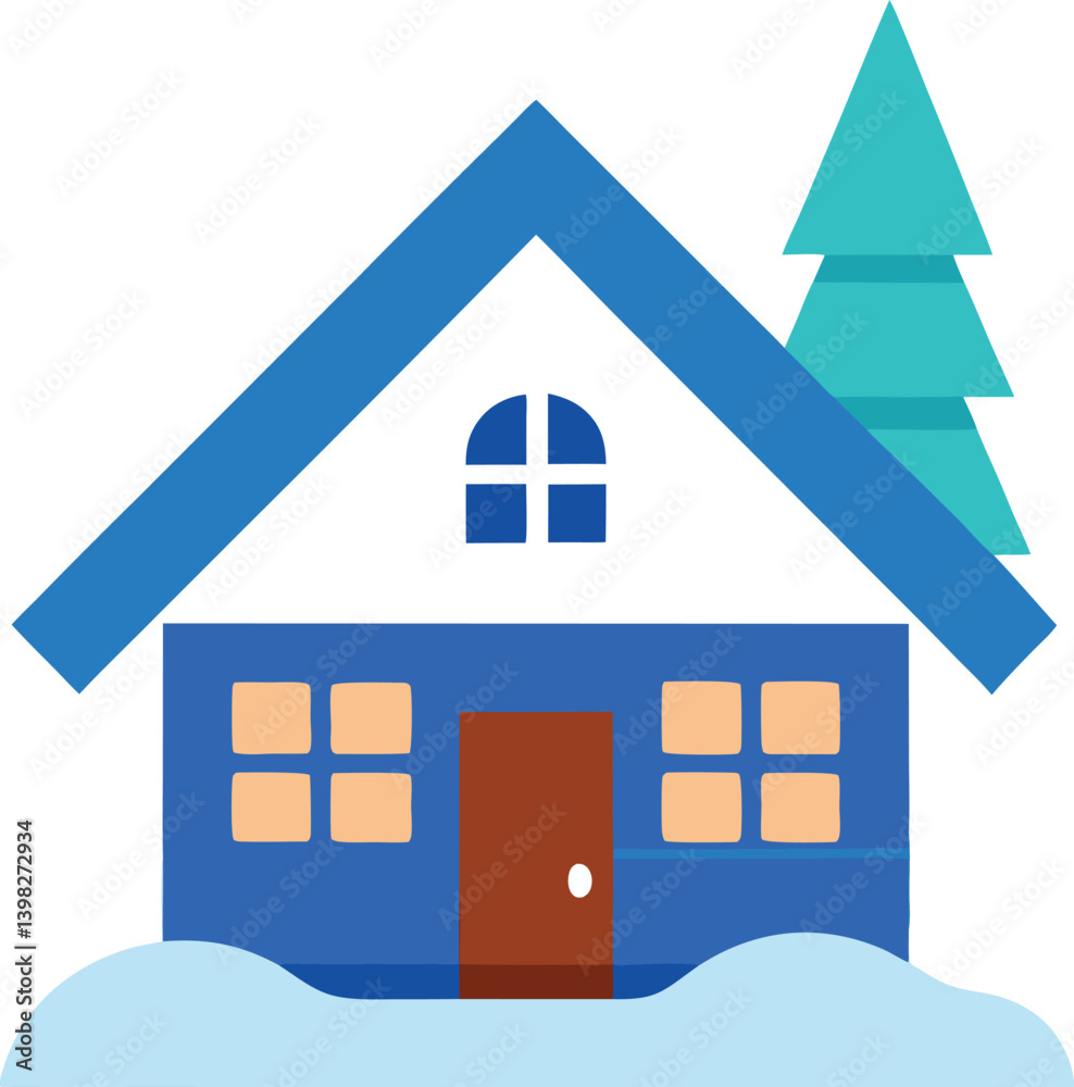 Naklejka premium house in the snow