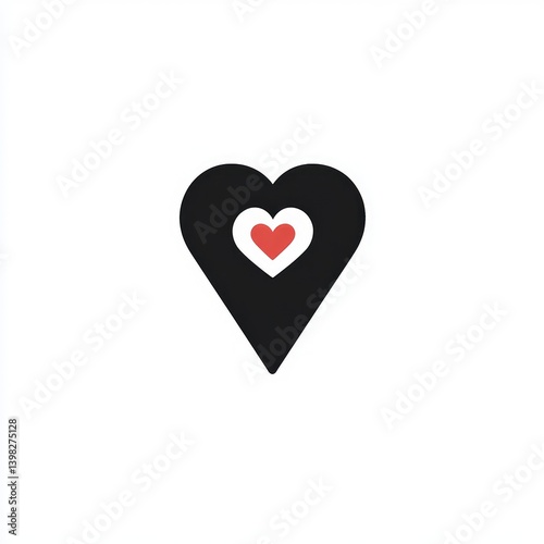 Simple heart icon with nested hearts
