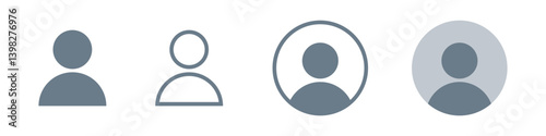 User profile icon set. Flat simple avatar symbols.