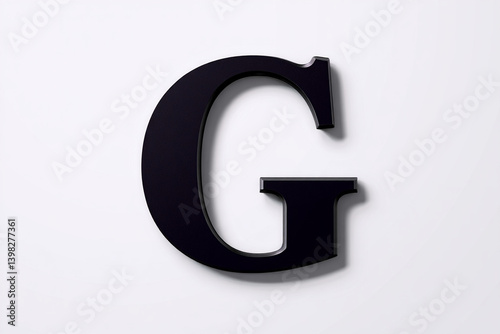 Minimalist 3D Purple Letter G on Bright White Backdrop