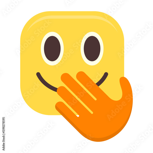 Face with Hand Over Mouth Flat Icon