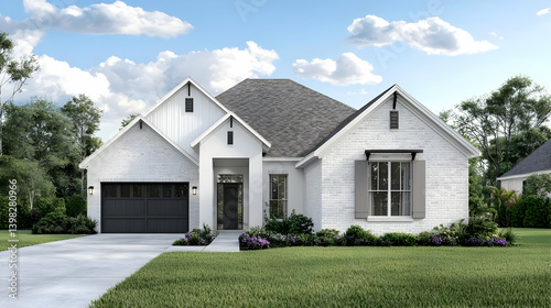 Modern Farmhouse Exterior Design Rendering