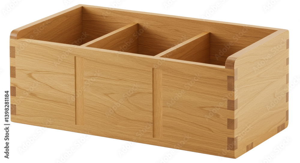 Isolated Wooden Box Organizer Isolated Wooden Box Organizer