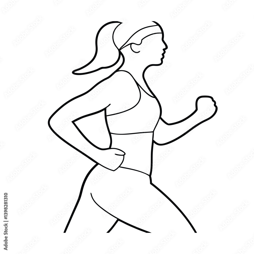 Woman Running Silhouette Simple Line Art Jogging Exercise Health And Fitness Woman Running Silhouette Simple Line Art Jogging Exercise Health And Fitness