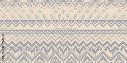 Elegant geometric pattern design in soft blue and cream colors.